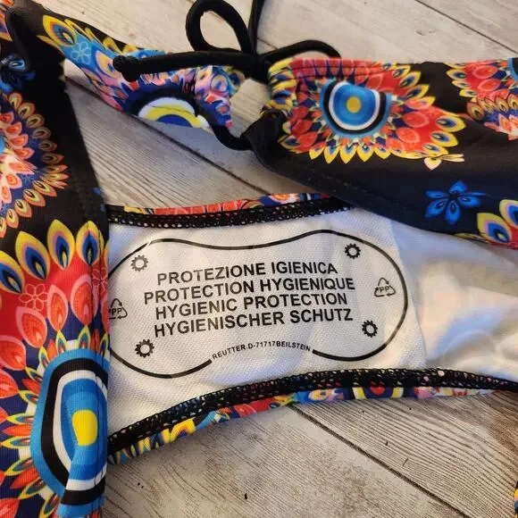 Two Piece Tankini Swimsuit with Mesh Overlay NWOT Size Large - Picture 10 of 12